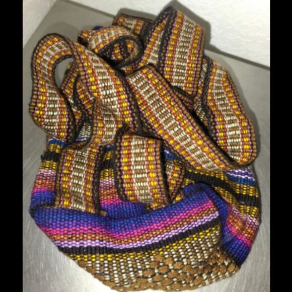 NWOT Pinzon Baja Weave Backpack Handbag Mini Multicolor Shoulder Bag From Mexico - Picture 3 of 3